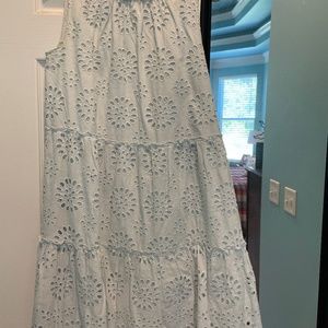 Loft baby blue eyelet dress
